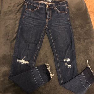 AEO Jeggings with distressing at knees and ankles